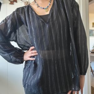 Sheer Black Long Sleeve Top